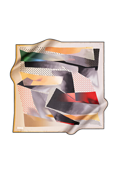 Pierre Cardin وشاح من الساتان من بيير كاردان بتصميم هندسي