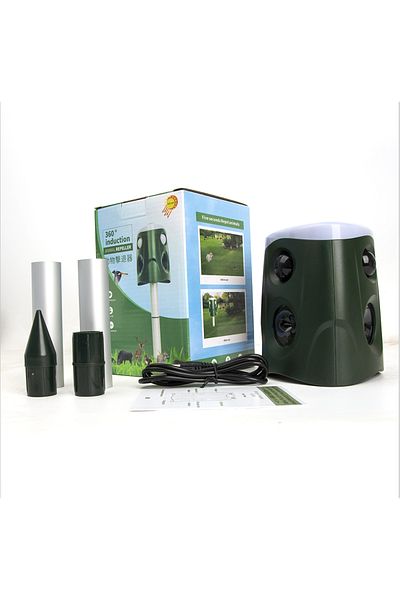 Choice SJZ-026 جهاز طرد الحيوانات بالموجات فوق الصوتية في الهواء الطلق مع جهاز إنذار بالأشعة تحت الحمراء ومبيد للطيور مقاوم للماء IP66