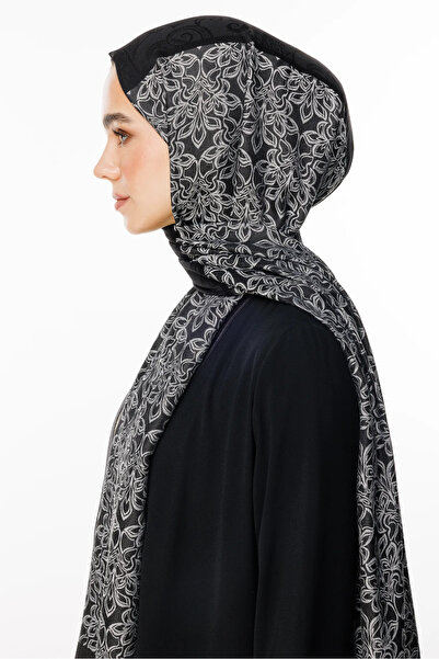 Mooncorn Şal cu două feţe cu model Nora Negru-Negru