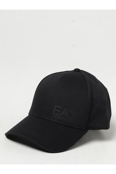 EA7 Ελαφρύ μαύρο βαμβακερό αθλητικό καπέλο - Unisex, αναπνεύσιμο 7X 000005   AF11989-MC005