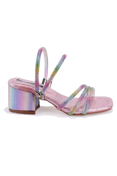 DAGOSTER Dja76-ask16 Pantofi de rochie de seară pentru fete ortopedice Rainbow