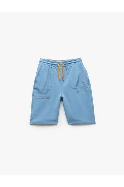 Koton Pantaloni scurți de bază din bumbac, cu șireturi în talie, cu detaliu de buzunar
