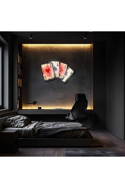 sannasdecor Gambit Pleksiglas Neon Sanatı, Gambit Uv Baskı Neon Tabela,Uv12