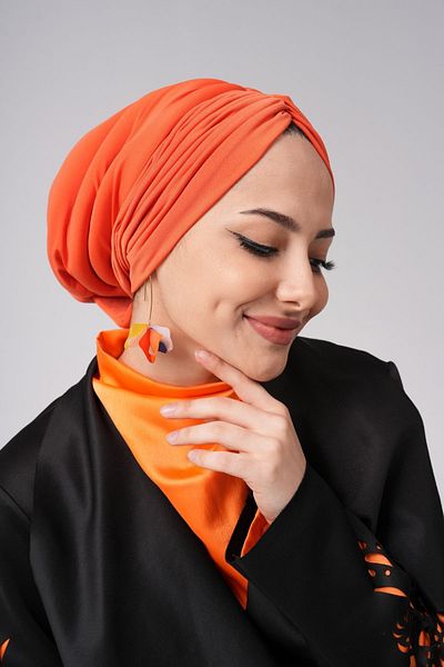Ambargo Orange Silk Sandy Fabric - Cotton Combed and Lycra Lining Inside