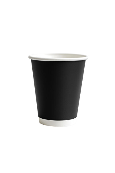 GOLD CUPS 8 Oz (250ML) Siyah Çift Katlı (DW) Karton Bardak 100'lü (KAPAKSIZ)
