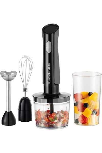 RUSSELL HOBBS 3-in-1 Hand Blender,Electric Chopper,2 Speeds + Pulse,Stainless Steel,BPA-Free,27141.