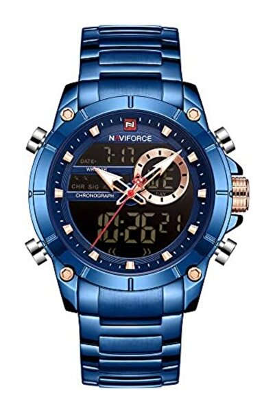 Naviforce Luxury Stainless Steel Watch – Analog-Digital, Waterproof, Sports, Multifunction