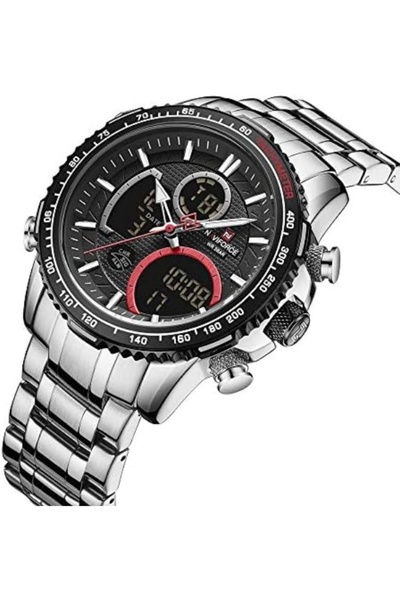 Naviforce Luxury Stainless Steel Watch – Analog-Digital, Waterproof, Sports, Multifunction