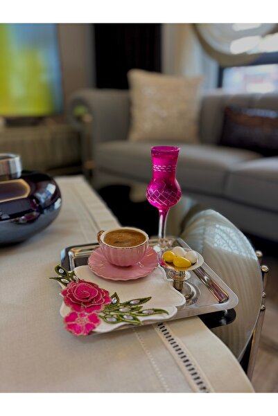 LUXURY مطرز بالزهور تصميم نموذج 1 قطعة وردي