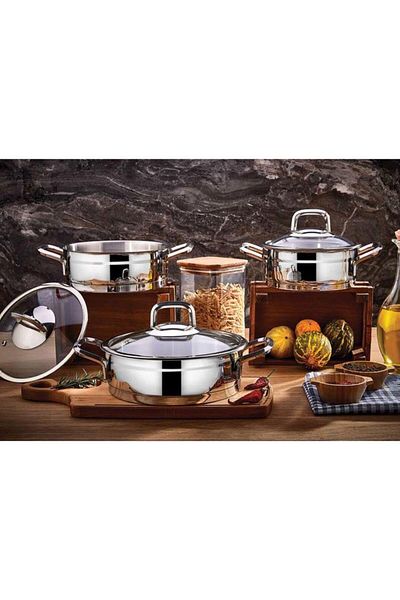 Kahramanlar Steel Pan Set - Omelette Set with Glass Lid