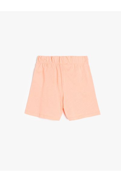 Koton Elastic Waist Cherry Printed Cotton Basic Shorts