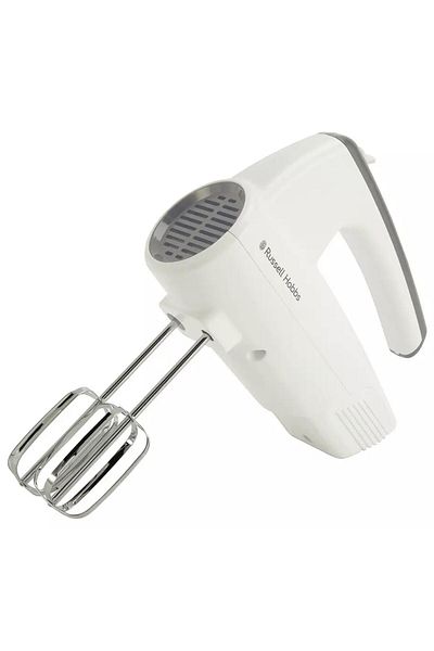 RUSSELL HOBBS خلاط يدوي كهربائي أبيض 27520، 250 واط، 5 سرعات، مضارب، آمن للاستخدام في غسالة الأطباق.