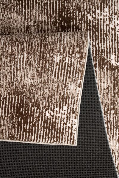 Plato Halı Parantez Saltanat Lüks Oturma Odası, Salon, Antre, Yıkanabilir Polyester Kaymaz Taban Acı Kahve Halı