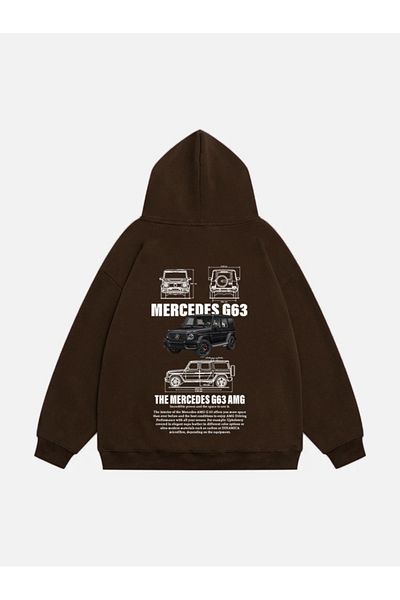 Mad&Calf Unisex Mercedes G63 Φούτερ με στάμπα Fleece Oversize