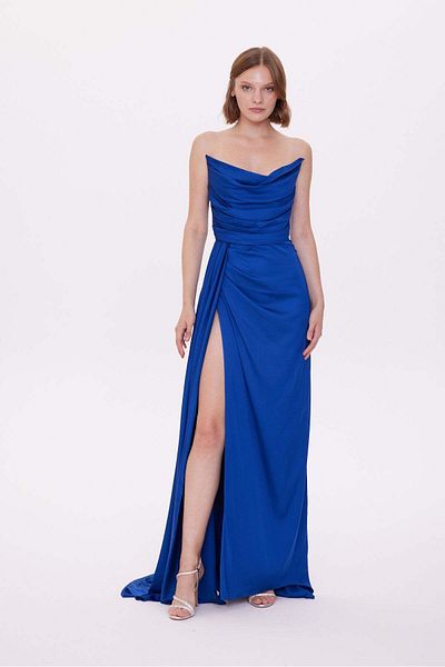 ALFUDO Moda Collection Women's Satin Evening Dress