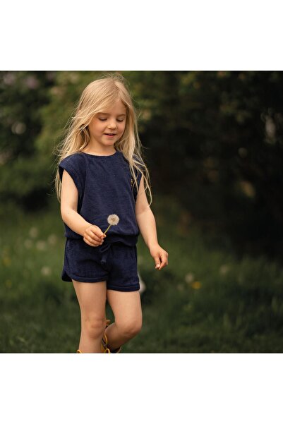 Antebies Navy Blue Towel Shorts Set