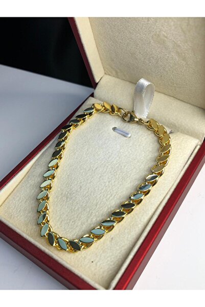 vogutima اسوارة نسائية من الفولاذ - حلب فول سحق الشعير 14 مطلي باللون الأخضر ...