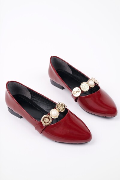 MUGGO Poena Brooch Detailed Single Strap Casual Women's Ballerinas