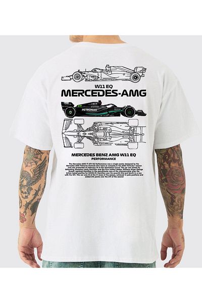 VEK Tricou oversize cu imprimeu Amg Car