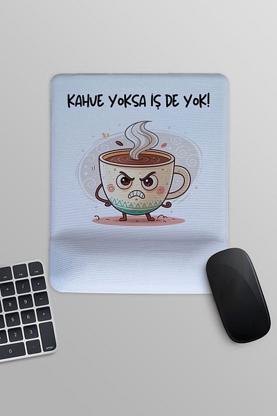 qoeuyl boutique Αν δεν υπάρχει καφέ, δεν υπάρχει επιχείρηση Αστεία διασκεδαστική τυπωμένη ορθογώνια επιφάνεια ποντικιού με στήριγμα καρπού