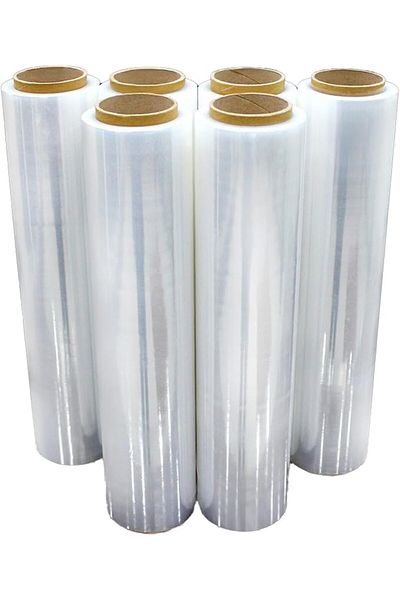 AKDC 6xstrong Rolls Clear Pallet Packing Stretch Shrink Wrap Cast Cling Film, White