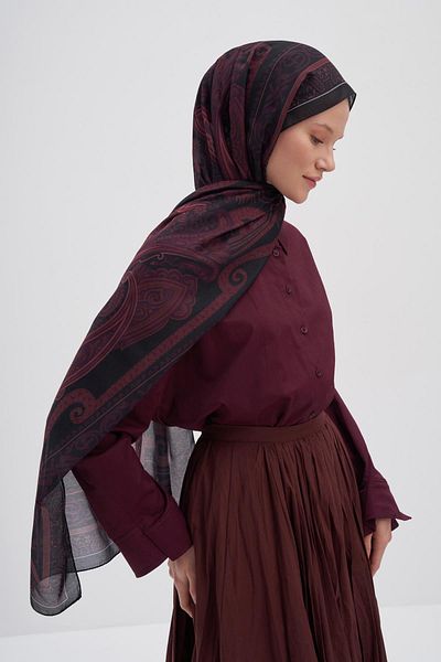 carell Vintage Red Nilla Cotton Shawl
