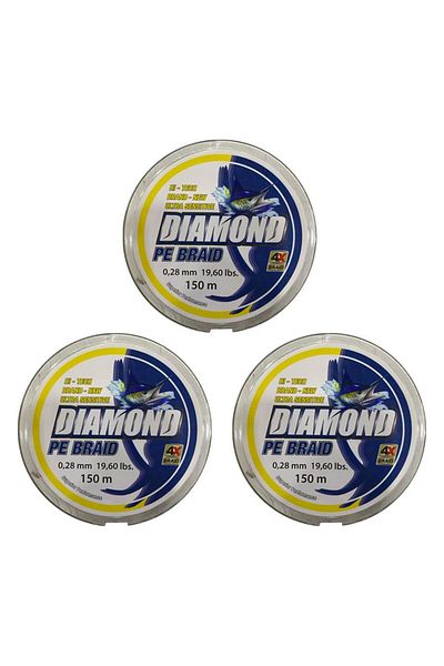 BAUER 3 τεμάχια Bauer 4X Pe Braid 150 mt 0,28 mm Σχοινί