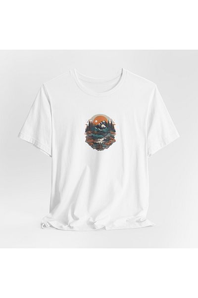 IVART Outdoor Spirit Camping and Nature Printed -unisex -100% βαμβακερό μπλουζάκι με κοντό μανίκι