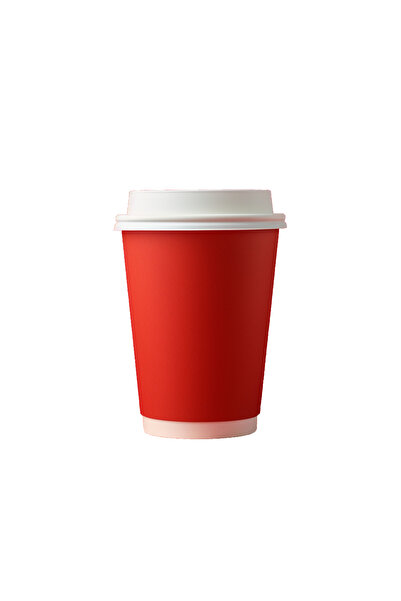 GOLD CUPS 8 Oz (250ML) Kırmızı Çift Katlı (DW) Karton Bardak 100'lü (KAPAKSIZ)