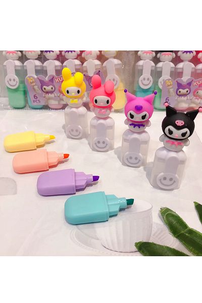 NaSaDAN Kuromi Head Highlighter Set 6 Pieces
