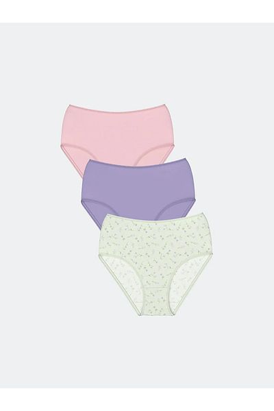 LC Waikiki LCW DREAM Πράσινο Ψηλόμεσο Σλιπ Κλασικό Σλιπ 3 Συσκευασία