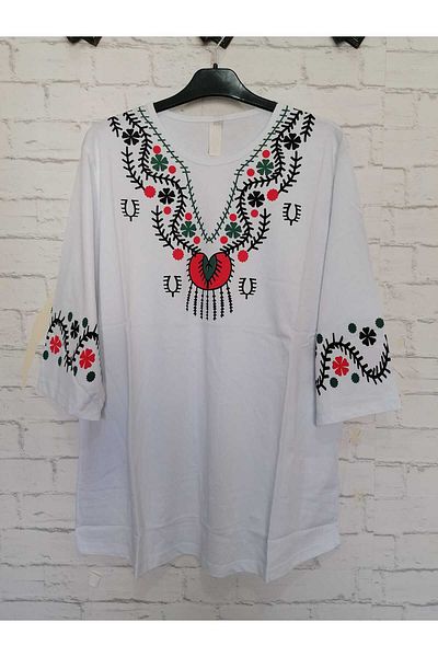 anne moda ankara Ολόσωμη καλοκαιρινή, βαμβακερή, χτενισμένη, άνετη μπλούζα