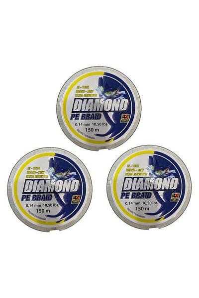 BAUER 3 τεμάχια Bauer 4X Pe Braid 150 mt 0,14 mm Σχοινί