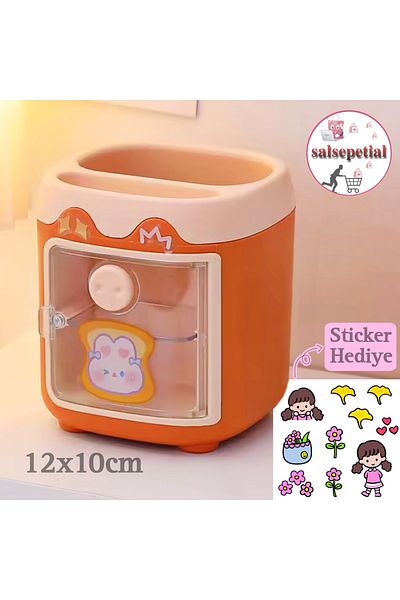 Salsepetial Kawaii Cute Pencil Case Desktop Pen Holder Kawaii Pencil Case with Lid Desk Top Organizer