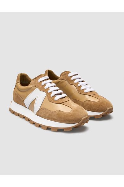 Cabani 100% Genuine Leather Tan Women's Sneaker