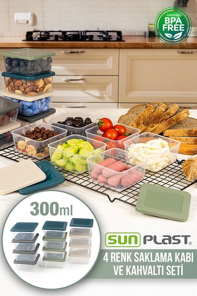 Sunplast Pack of 4 Me Mini Storage Container with Lid, Food, Picnic Storage Container, Breakfast Set