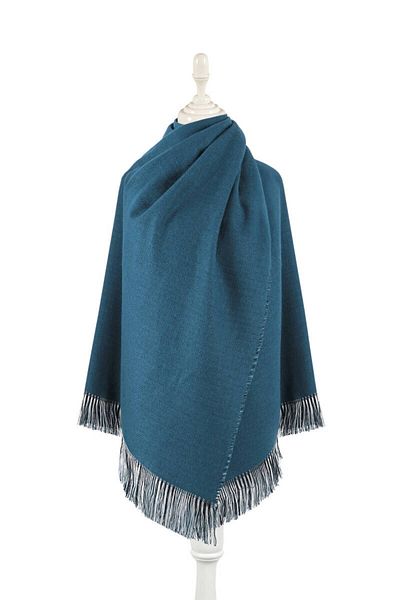 Bursa İpek Petrol Blue Double Sided Winter Shawl