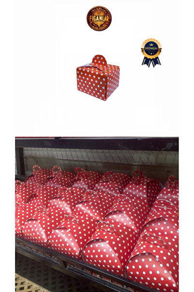 figanlar ambalaj kırmızı puantiyeli Tek Kişilik yaş Pasta Kutusu 11x11 cm 1 a...