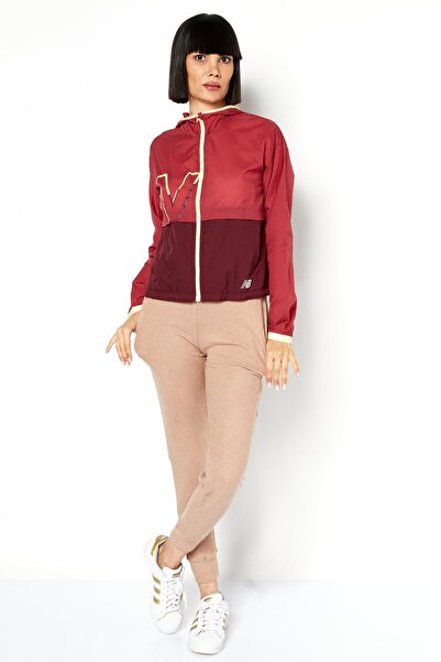 New Balance Women Sportswear Fit Hooded Long Sleeve Training Sweatshirt, Red