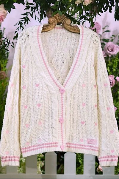 Köstebek Beige Pink Taylor Swift - Lover Cardigan Oversize Cardigan