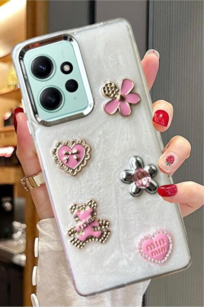 3GEN CASE Xiaomi Redmi Note 12 4G متوافق مع شريط حجري ثلاثي الأبعاد على شكل ف...