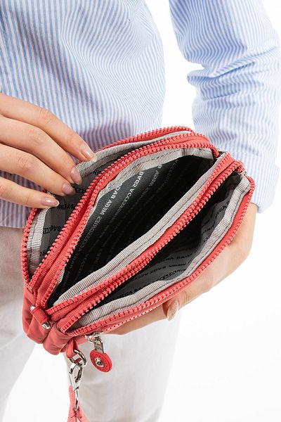 RKY SERENITY Mega Bag Clinker Fabric cu 4 compartimente pentru agățat pentru gât Geantă de umăr și geantă de mână pentru femei