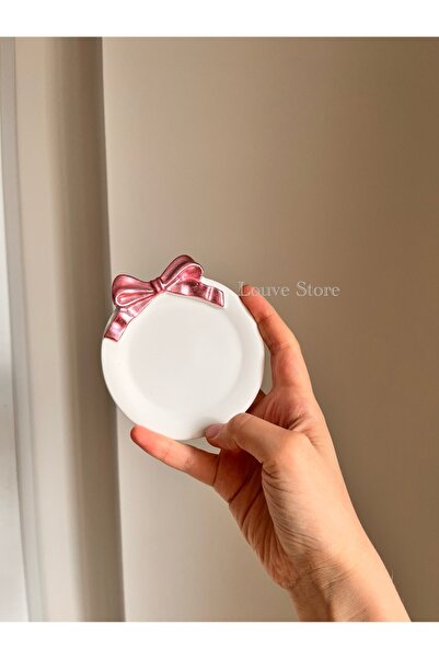 Louve Store Dekoratif  Sedefli Gül Kurusu Pembe Fiyonk Takı Tabağı , Bardak A...