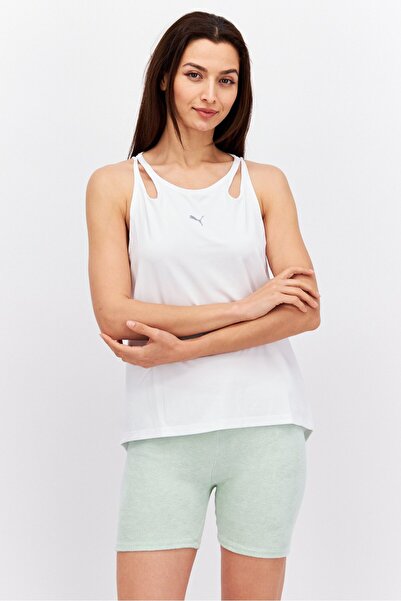 Puma بلوزة رياضية بدون أكمام للنساء، باللون الأبيض