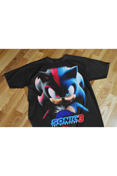 Texclusive تي شيرت أسود سونيك 3 للأطفال