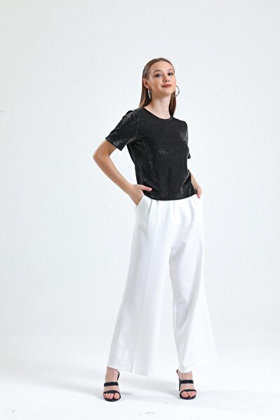 Miss Murem Simli T-shırt - SİMLİ SİYAH