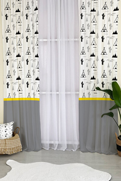 Evmila ستارة خلفية خيمة بتنورة باللون الأبيض والرمادي 1012