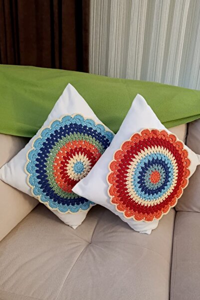 nftart.design مفهوم ريترو ملون - وسادة زخرفية مصنوعة يدويًا وغطاء وسادة رمي -...