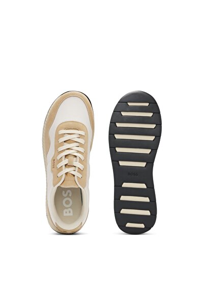 BOSS Karışık malzemeden süet süslemeli spor ayakkabı