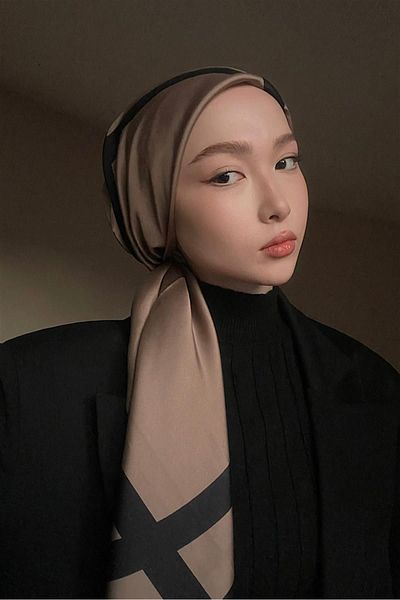 carell Runi's Choice Amora Scarf Maxsi Line Pattern Brown